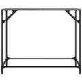 vidaXL Konzolový stolík s čiernou sklenenou doskou 98x35x81 cm oceľ