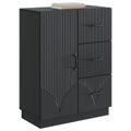 vidaXL Servírovacia skriňa Čierna 66 x 34,5 x 87 cm Kompozitné drevo