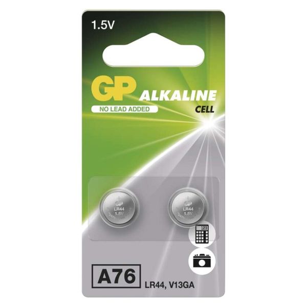 Alkalická gombíková batéria GP LR44 (A76F)