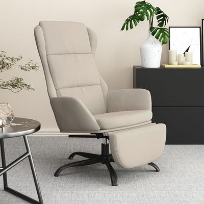 vidaXL Relaxačné kreslo s podnožkou krémové mikrovláknová látka