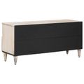 vidaXL TV skrinka Biela 100 x 33,5 x 46 cm Masívne mango drevo