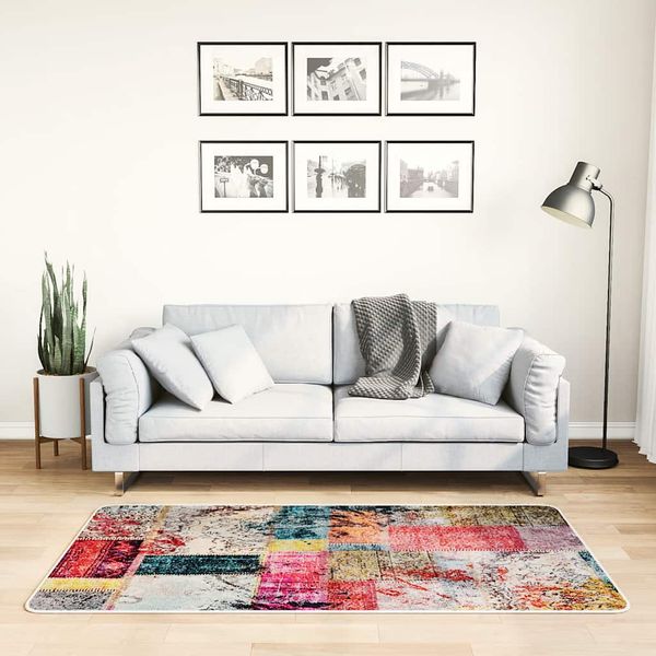 vidaXL Prateľný koberec patchwork 80x150 cm viacfarebný