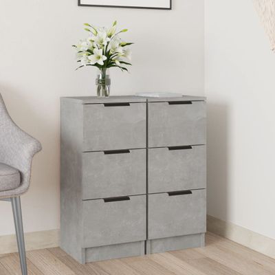 vidaXL Komody 2 ks betónové sivé 30x30x70 cm spracované drevo