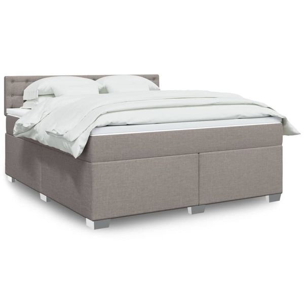vidaXL Posteľný rám boxspring s matracom sivohned 180x200 cm látka