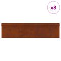 vidaXL Slimákové zábrany 12 ks 100 x 3,5 x 25 cm Hrdzavý