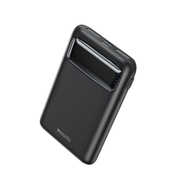 yesido Powerbank YP33 5 000 mAh LED,  2xUSB-A + USB-C BLACK