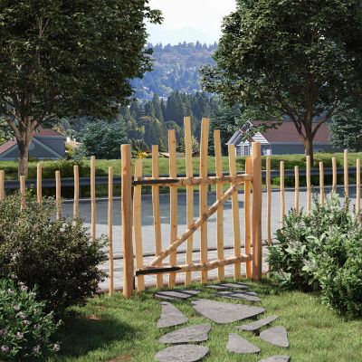 vidaXL Zakrytá brána 100 x 120 cm Impregnované Lieskové Dřevo Prírodná