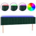 vidaXL Čelo postele s LED tmavozelené 163x16x78/88 cm zamat