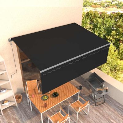 vidaXL Automatická markíza s tienidlom 4x3m antracitová