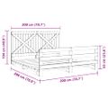 vidaXL Posteľný rám s čelom 200x200 cm masívna borovica