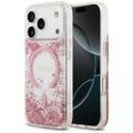 Puzdro Guess Resin Bottom Glitter MagSafe pre iPhone 17 Pro ružové