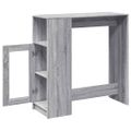 vidaXL Barový stôl s policami sivý sonoma 101x40x103,5cm kompoz. drevo