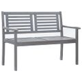 vidaXL 2-miestna záhradná lavica s vankúšom 120 cm sivá eukalyptus