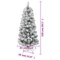 vidaXL Umelý výklopný vianočný stromček so snehovými vločkami 150 cm