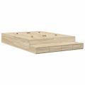 vidaXL Rám postele s úložným prostorem so zásuvkou Sonoma dub 140 cm