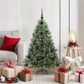 vidaXL Umelý vianočný stromček s 150 LED-i Zelená 120 cm PE a PVC