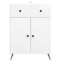 vidaXL Servírovacia skriňa Biela s vysokým leskom 66 x 34,5 x 90 cm