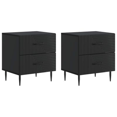 vidaXL Nočný stolík 2 pcs Čierna 43 x 34,5 x 47,5 cm Kompozitné drevo