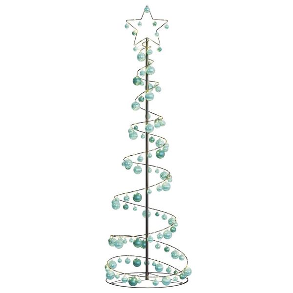vidaXL LED vianočný stromček s ozdobami 120 LED teplá biela 180 cm