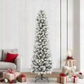 vidaXL Umelý vianočný stromček Biela 240 cm PVC, kov a plast