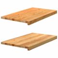 vidaXL Okenný parapet 2 ks svetlohnedá 70x40x2 cm dubový masív