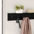 vidaXL Vešiak na stenu Nástenná montáž Čierny dub 60 x 10,5 x 10,5 cm