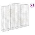 vidaXL Oblúkový gabionový kôš 5 ks 300x50x220/240cm pozinkované železo