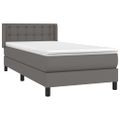 vidaXL Boxspring posteľ s matracom sivá 90x190 cm umelá koža