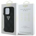 Guess Hardcase PU Grained Hot Stamp 4G Triangle Metal Case pre iPhone 16 Pro 6,3" čierna