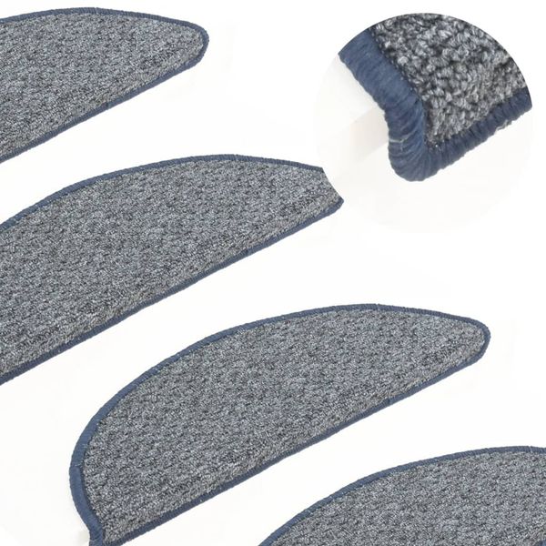 vidaXL Kobercové nášľapy na schody 15 ks modré 56x17x3 cm