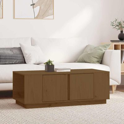 vidaXL Konferenčný stolík medovo-hnedý 110x50x40 cm borovicový masív