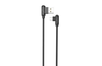 Kábel mx corner fast charge micro usb 2,4a/1m/ čierny uhlový