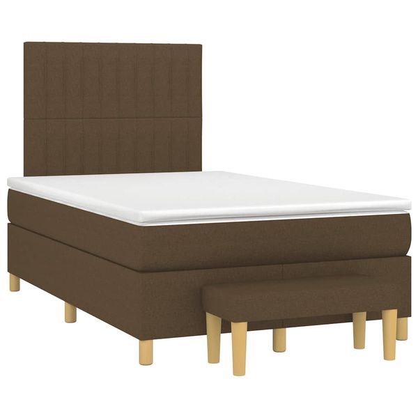 vidaXL Boxspring posteľ s matracom tmavohnedá 120x190 cm látka
