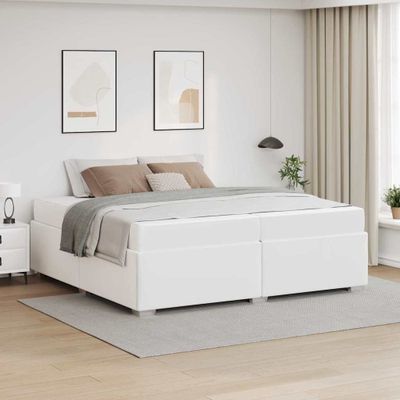 vidaXL Rám postele Biela 200 x 200 cm látka