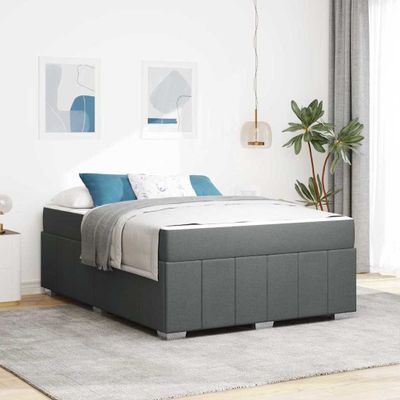 vidaXL Rám postele s matracmi Tmavo šedá 160 x 200 cm látka