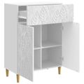 vidaXL Servírovacia skriňa Biela s vysokým leskom 66 x 34,5 x 90 cm