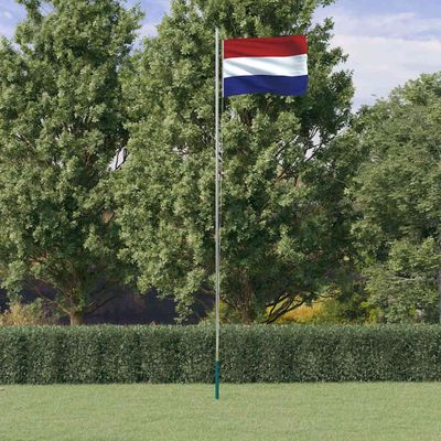 vidaXL Vlajka Holandska a tyč 6,08 m hliník