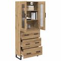 vidaXL Highboard 2 ks Remeselný dub 69,5 x 34 x 180 cm