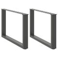 vidaXL Nohy konferenčného stolíka v tvare U, 2 ks, antracitové, 70 x (42-43) cm, oceľ