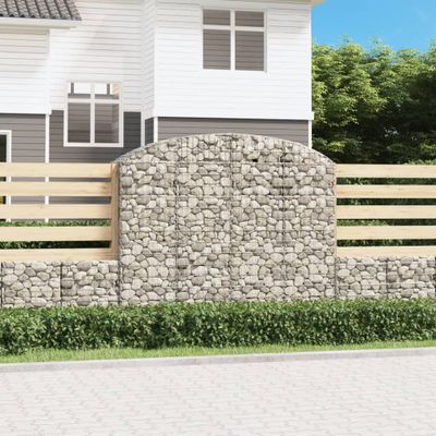vidaXL Oblúkový gabionový kôš 200x50x160/180 cm pozinkované železo