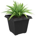 vidaXL Štvorcový črepník na kvety 24 ks Čierna 43 x 43 x 33,5 cm Plast