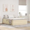 vidaXL Postel s úložným prostorem a matrací Krémová 140 x 190 cm