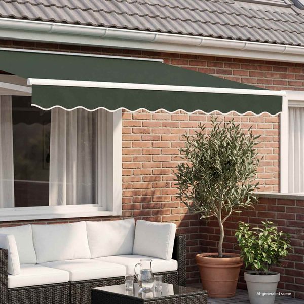 vidaXL Nahrádzajúci lem markízy Tmavozelená 581 x 20 cm Polyester