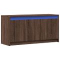 vidaXL TV stolík s LED hnedý dub 100x34x50 cm kompozitné drevo