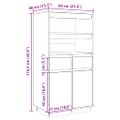 vidaXL Vysoká skrinka sivá 60x40x116,5 cm masívna borovica