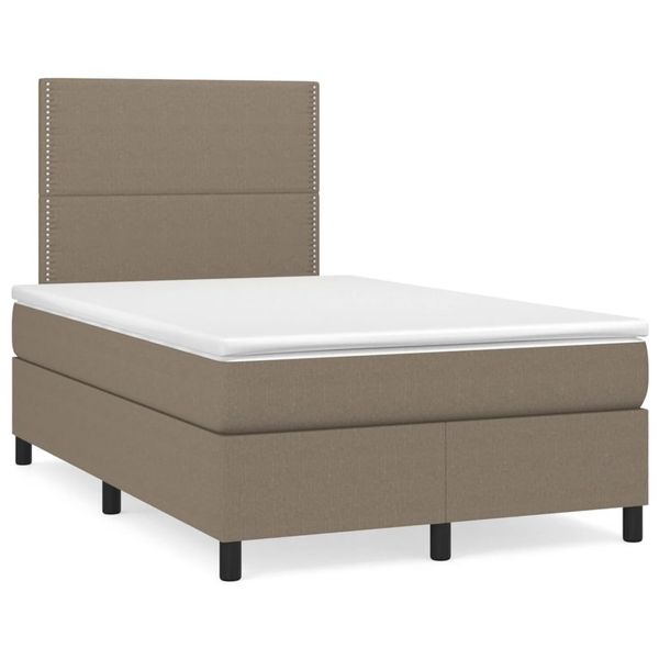 vidaXL Boxspring posteľ s matracom sivohnedá 120x190 cm látka