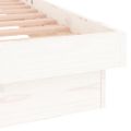 vidaXL Posteľný rám s LED biely 200x200 cm masívne drevo