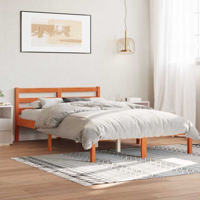 vidaXL Posteľ bez matraca voskový 150x200 cm masívna borovica