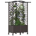 vidaXL Vyvýšený záhon s mriežkou a strechou Hnedá 122 x 40 x 144 cm PP