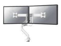 Montážna sada (kĺbové rameno, svorka s priechodkou, svorka Topfix) - plný pohyb - pre 2 LCD displeje - biela - veľkosť obrazovky: 17"-32" - na stôl